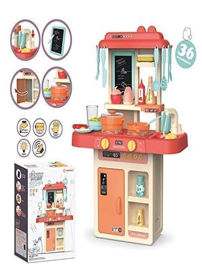 Mahi Enterprise Realistic Kitchen Playset for Girls - Pretend Cooking Set with Sink, Music and Water Tap Function - Image 2